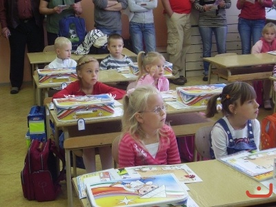 Prvňáčci první den ve škole
