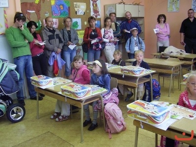Prvňáčci první den ve škole