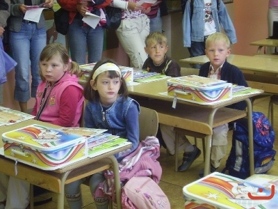 Prvňáčci první den ve škole
