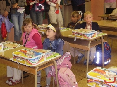 Prvňáčci první den ve škole